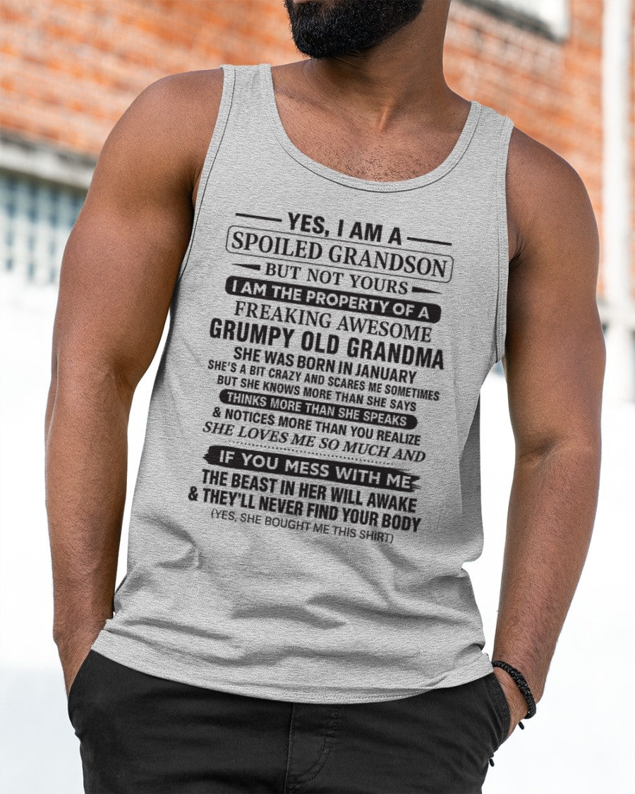 Yes I’m A Stubborn Grandson T-Shirt – Birthday Gift From January Grandma / Woman - LUAN01 (SKU10-171-01)
