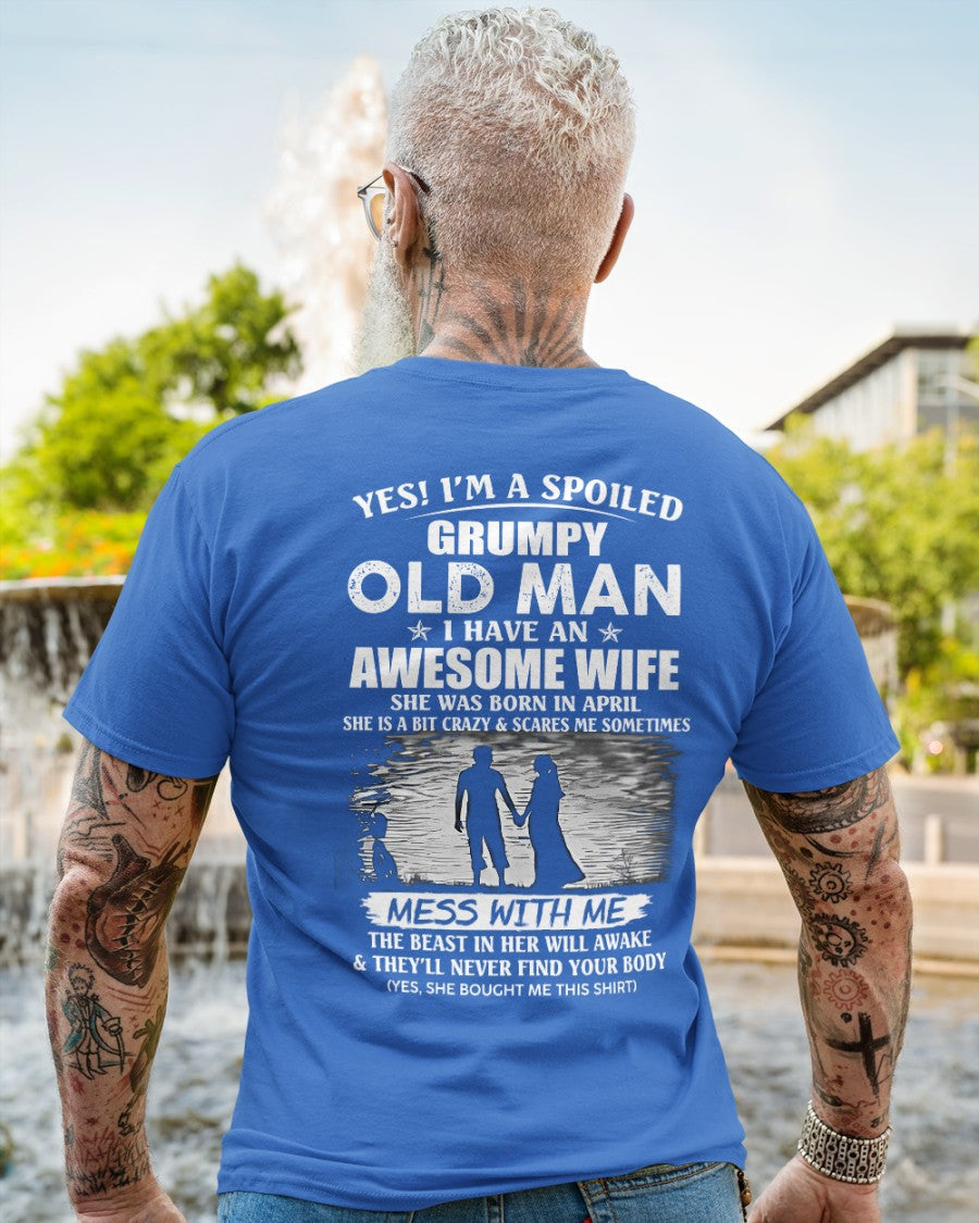 Awesome wife was born April - Gift for boyfriend, Gift for husband from wife - Perfect gift for your husband - LUAN04 (SKU10-79-04)