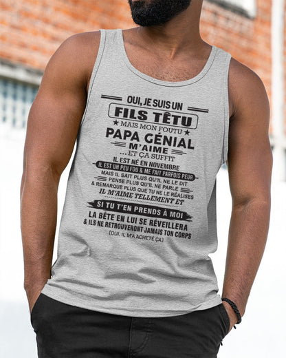 NOVEMBRE - Oui, je suis un garçon têtu – T-shirt | Cadeau d’anniversaire de papa pour son fils - LUAN11 / fr11 (SKU12-260-11)