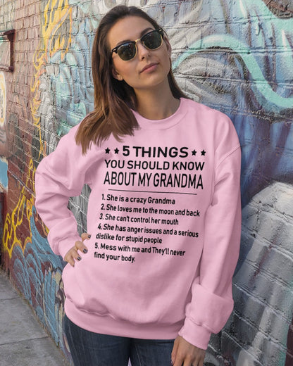 5 THINGS  YOU SHOULD KNOW ABOUT MY GRANDMA - Gift for granddaughter LUAN00 (SKU10-18)