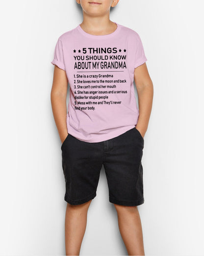 5 THINGS  YOU SHOULD KNOW ABOUT MY GRANDMA - Gift for granddaughter LUAN00 (SKU10-18)