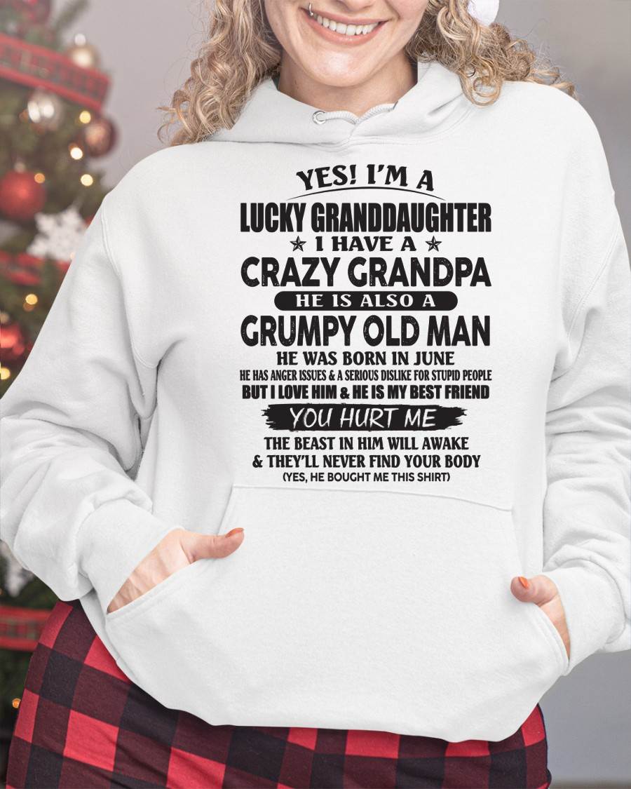 JUNE - LUCKY GRANDDAUGHTER OF CRAZY GRANDPA - PERFECT GIFT FOR YOUR GRANDDAUGHTER FROM GRANDPA - LUAN06 (SKU10-150-06)