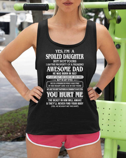 Spoiled Daughter - Gift From Dad For Daughter Black T-Shirt - LUAN07 (SKU07-172-07)