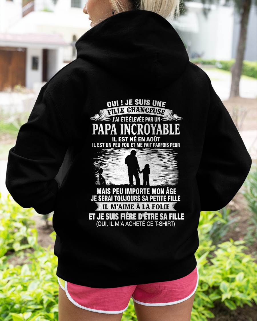 AOÛT - FILLE CHANCEUSE - ÉLEVÉE PAR UN PAPA INCROYABLE - CADEAU PARFAIT DE PAPA À SA FILLE - LUAN08 (SKU2609-08-08)