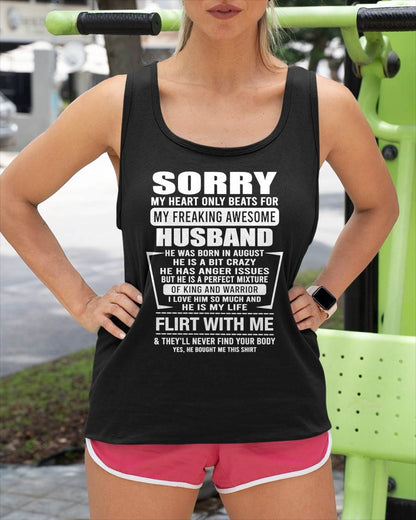 August - My Freaking Awesome Husband T-Shirt – Funny Gift From Husband - LUAN08 (SKU2606-344-08)