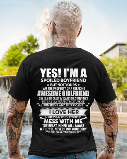 "I HAVE A GIRLFRIEND - SHE IS SUNSHINE AND HURRICANE" –  T - SHIRT FROM WIFE – LUAN00 (SKU2606-389-00)
