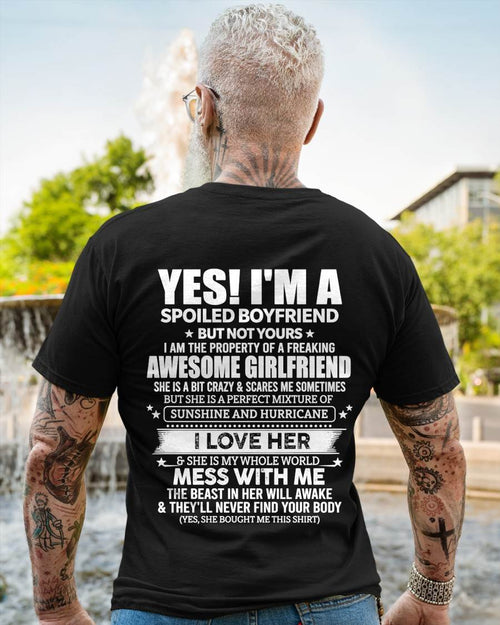 "I HAVE A GIRLFRIEND - SHE IS SUNSHINE AND HURRICANE" –  T - SHIRT FROM WIFE – LUAN00 (SKU2606-389-00)