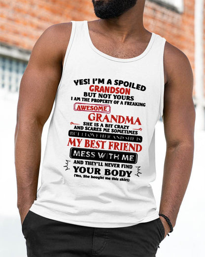 "YES! I'M A SPOILED GRANDSON OF AWESOME GRANDMA" – THE BEAUTIFUL T - SHIRT FROM GRANDMA – LUAN00 (SKU2606-392-00)