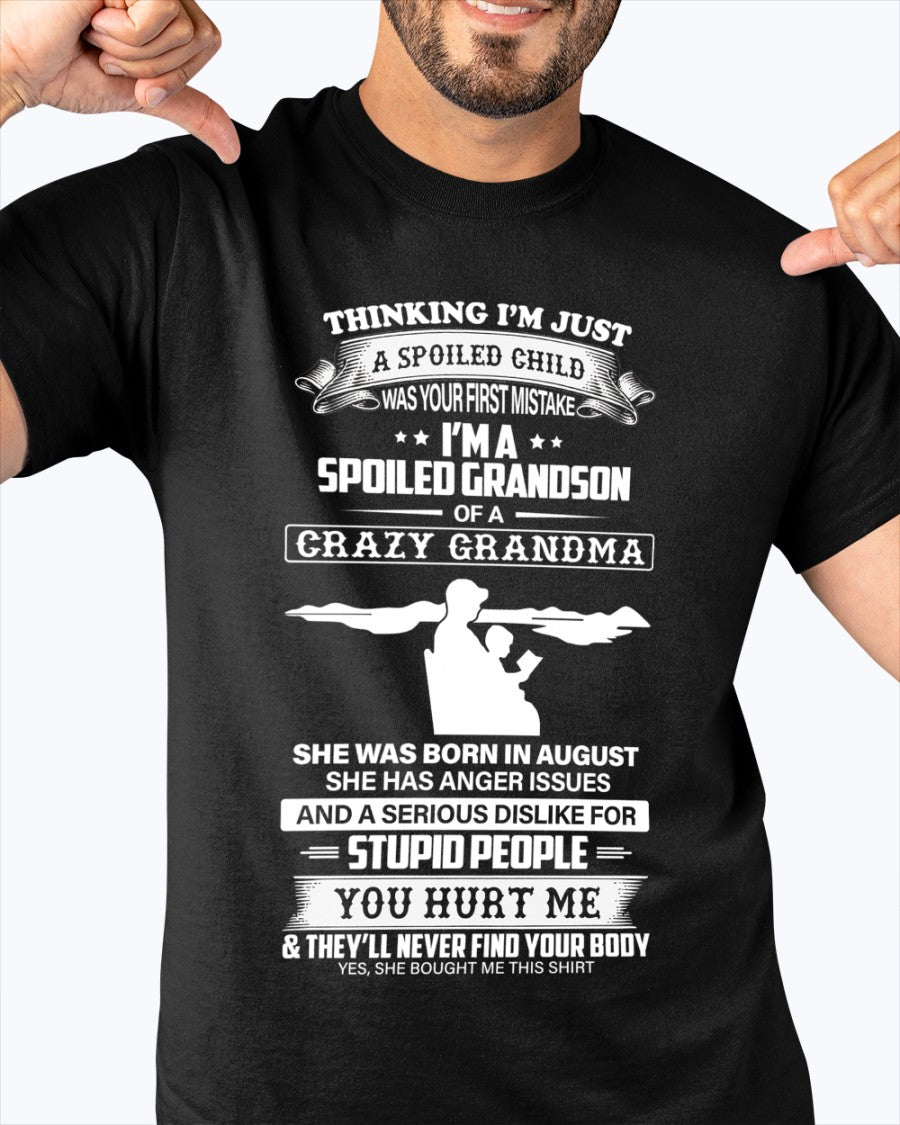 Spoiled by Grandma Shirt August Edition – From Grandma to Grandson NINA08 (SKU-GMS2-08)