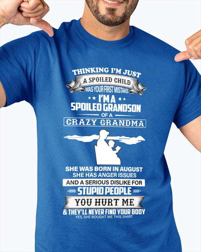 Spoiled by Grandma Shirt August Edition – From Grandma to Grandson NINA08 (SKU-GMS2-08)