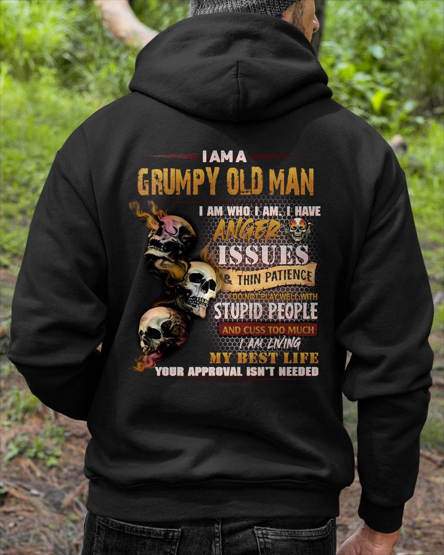 Grumpy Old Man - For Man Black T-Shirt - LUAN00 (SKU08-67-00)