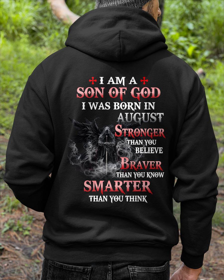 August Son Of God T-Shirt For Men – Stronger Than You Believe - LUAN08 (SKU2606-393-08)