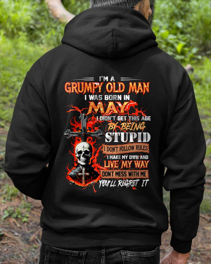 MAY - GRUMPY OLD MAN - DON'T FOLLOW RULES - LIVE MY WAY - T-SHIRT FOR MEN - LUAN05 (SKU2609-109-05)