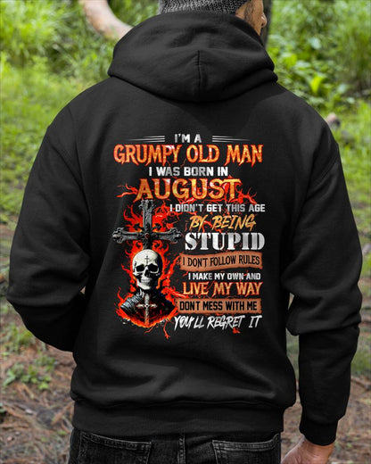 AUGUST - GRUMPY OLD MAN - DON'T FOLLOW RULES - LIVE MY WAY - T-SHIRT FOR MEN - LUAN08 (SKU2609-109-08)