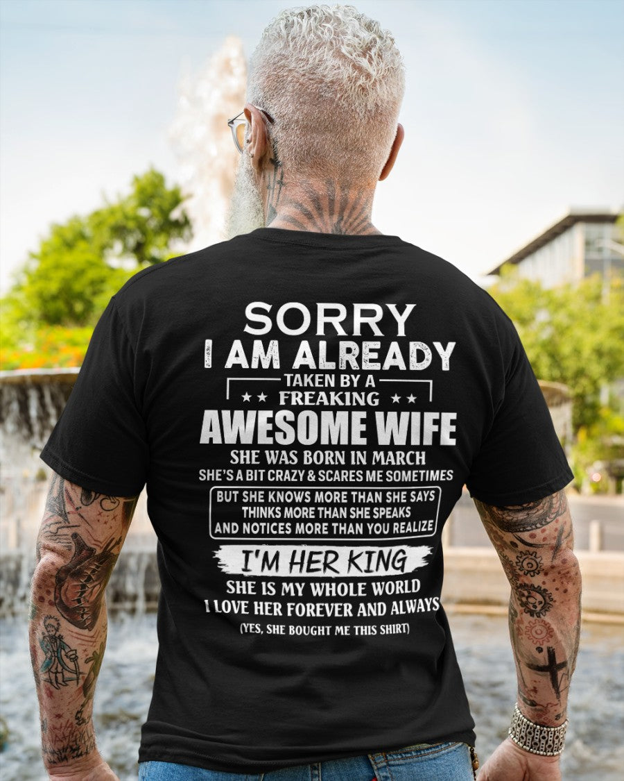 Awesome wife March - Perfect gift for husband from wife - LUAN03 (SKU68-79-03)