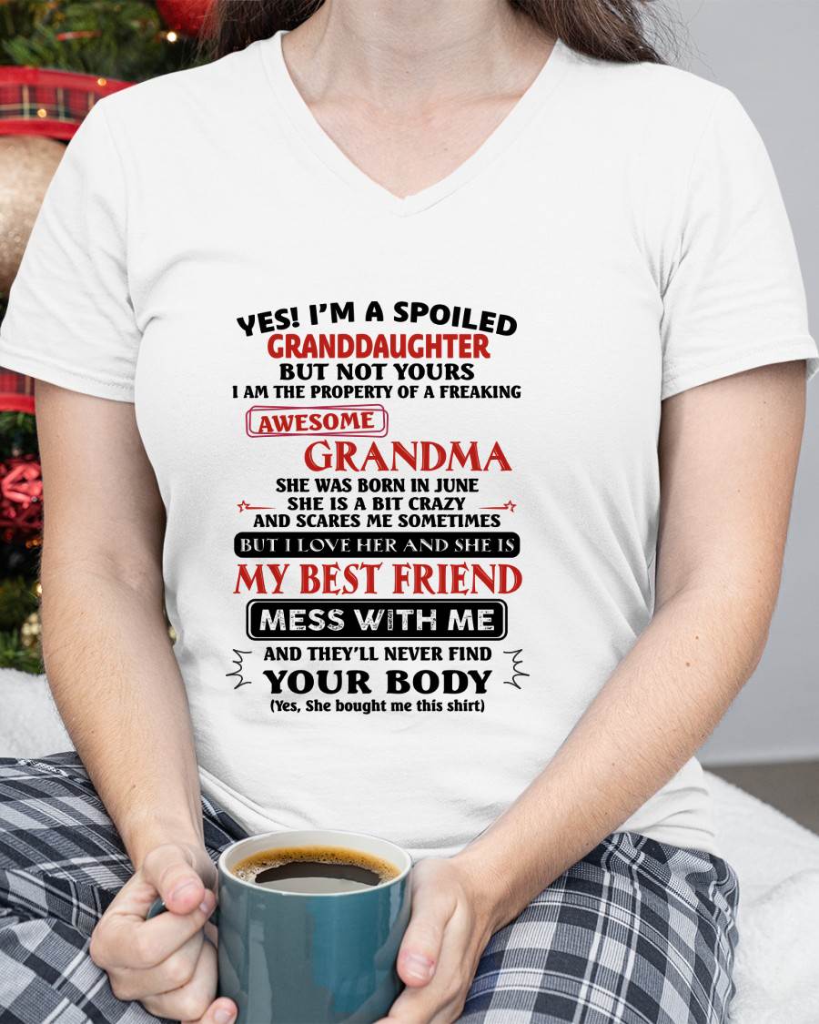 JUNE - SPOILED GRANDDAUGHTER - AWESOME GRANDMA - CRAZY & BEST FRIEND - PERFECT GIFT FROM GRANDMA TO GRANDDAUGHTER - LUAN06 (SKU2607-295-06)