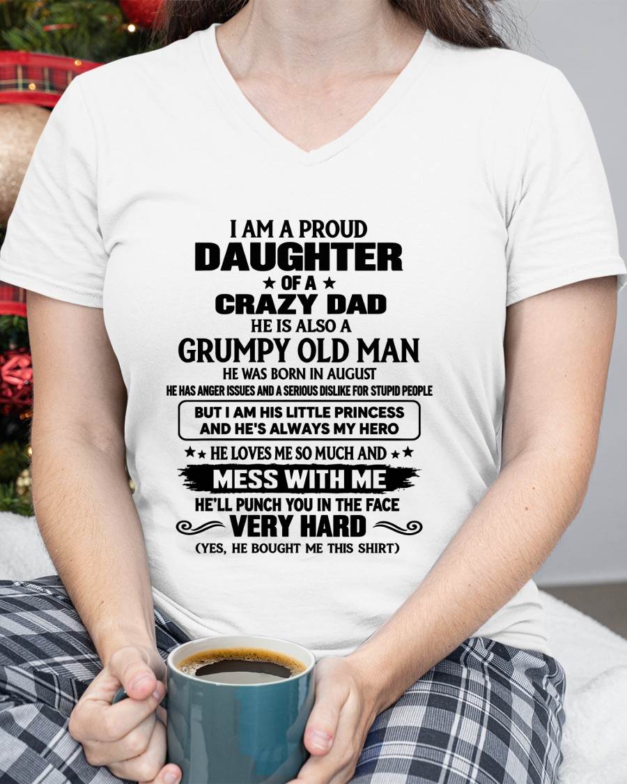 AUGUST - PROUD DAUGHTER - CRAZY DAD - GRUMPY OLD MAN - LITTLE PRINCESS & HERO - PERFECT GIFT FROM DAD TO DAUGHTER - LUAN08 (SKU2609-186-08)