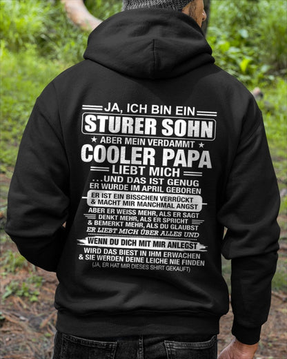 DEU04 - JA, ICH BIN EIN STURER SOHN T-SHIRT – GEBURTSTAGSGESCHENK VON EINEM APRIL-PAPA - LUAN04 (SKU2606-87-04)