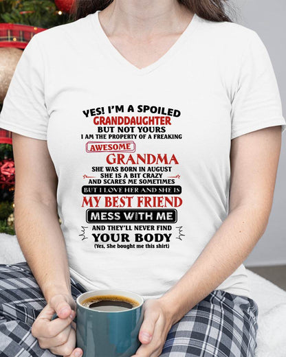 AUGUST - SPOILED GRANDDAUGHTER - AWESOME GRANDMA - CRAZY & BEST FRIEND - PERFECT GIFT FROM GRANDMA TO GRANDDAUGHTER - LUAN08 (SKU2607-295-08)