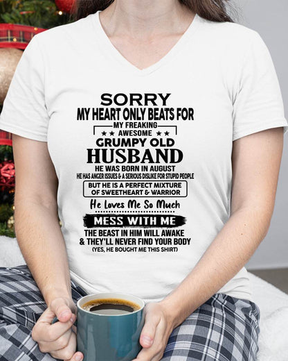 AUGUST - GRUMPY OLD HUSBAND - SWEETHEART & WARRIOR - PERFECT GIFT FROM HUSBAND TO WIFE - LUAN08 (SKU2608-283-08)