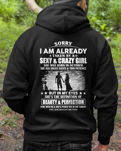 OCTOBER - TAKEN MAN - SEXY & CRAZY GIRL - BEAUTY & PERFECTION - PERFECT GIFT FROM WIFE/GIRLFRIEND TO HUSBAND/BOYFRIEND - LUAN10 (SKU2609-267-10)