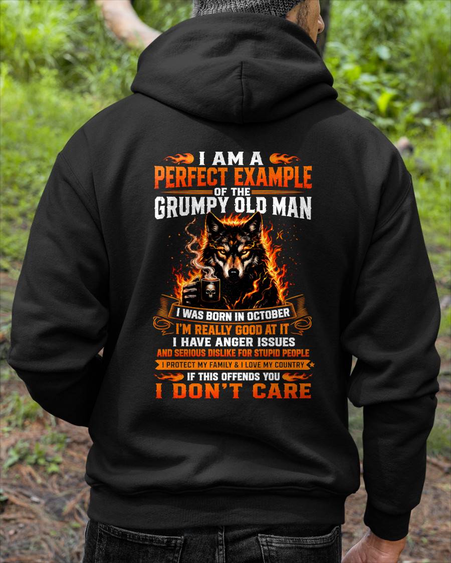 OCTOBER - GRUMPY OLD MAN WITH ANGER ISSUES WHO LOVES HIS FAMILY & COUNTRY - T-SHIRT FOR MEN - LUAN10 (SKU2608-175-10)