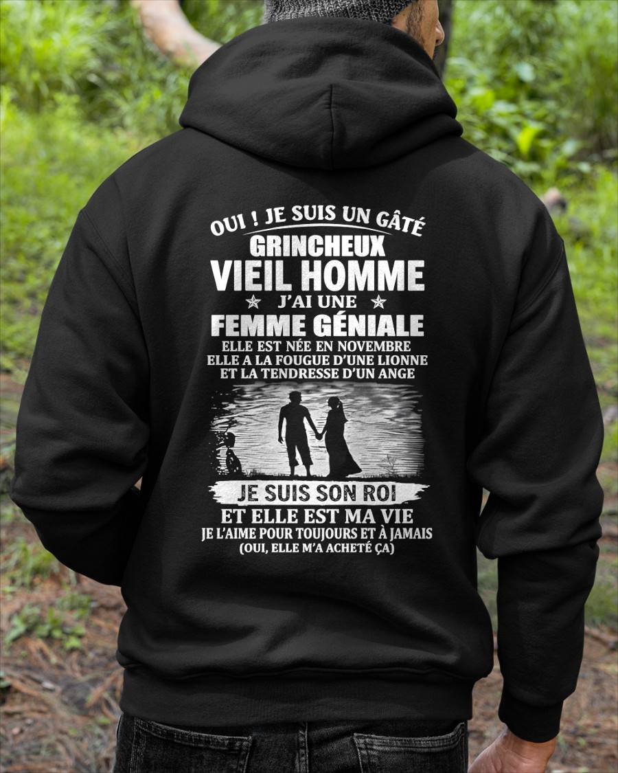 NOVEMBRE - VIEIL HOMME GRINCHEUX GÂTÉ - FEMME GÉNIALE - LIONNE & ANGE - CADEAU PARFAIT DE LA FEMME À SON MARI - LUAN11 (SKU2609-37-11)