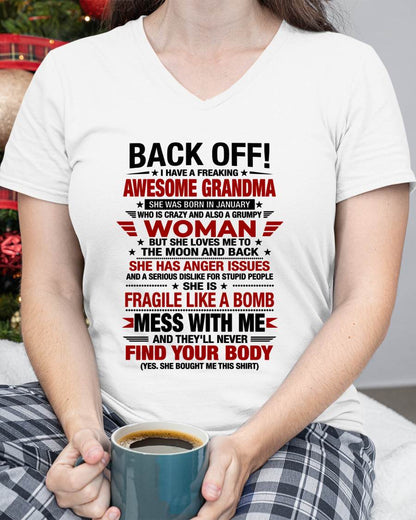 JANUARY AWESOME GRANDMA T-SHIRT – PERFECT GIFT FROM GRANDMA - LUAN01 (SKU2607-260-01)