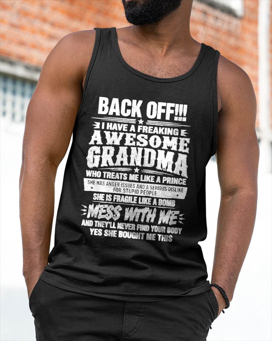 AWESOME GRANDMA T-SHIRT - TREATS ME LIKE A PRINCE - PERFECT GIFT FROM GRANDMA TO GRANDSON - LUAN00 (SKU2608-501-00)