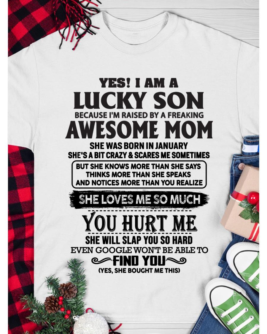 January - Yes! I'm A Lucky Son - Perfect Gift For Your Son From Mom - LUAN01 (SKU-LKW-01)