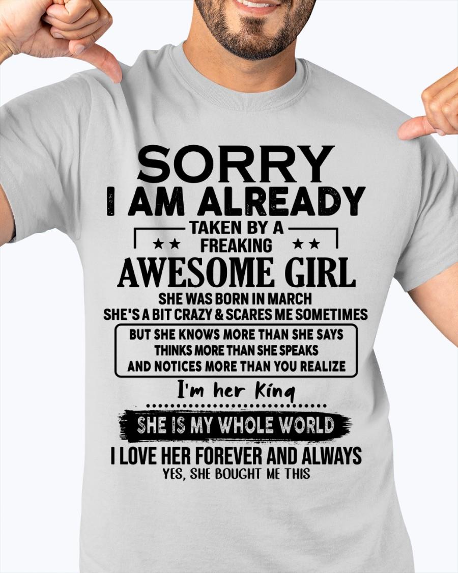 March - Awesome Girl born in March - Special gift for your boyfriend - From Wife LUAN03 (SKU.AT16)
