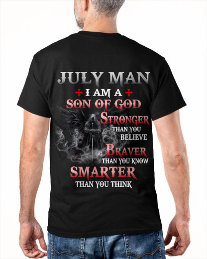 July Man Son Of God T-Shirt - Christian Gift For Men - LUAN07 (SKU2606-128-07)