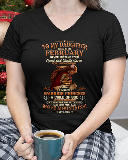 FEBRUARY DAUGHTER – MIGHTY WARRIOR PRINCESS & CHILD OF GOD – GIFT FROM MOM - LUAN02 (SKU2607-277-02)