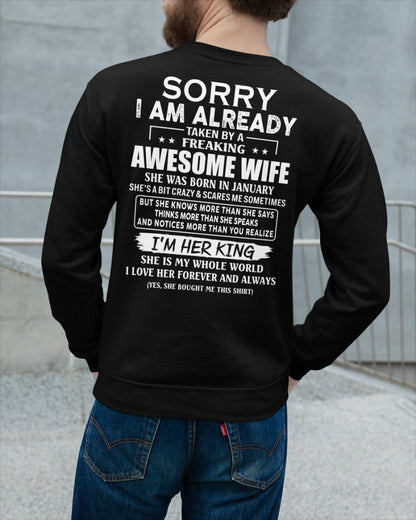 Awesome wife January - Perfect gift for husband from wife - LUAN01 (SKU68-79-01)