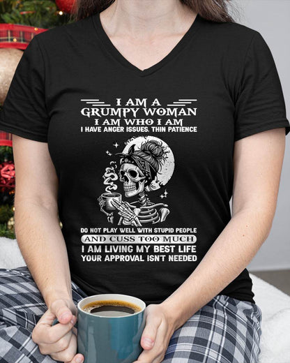 "I AM A GRUMPY WOMEN - I HAVE ANGER ISSUES AND THIN PALUANCE " – T – SHIRT FOR WOMEN – LUAN00 (SKU2607-220-00)