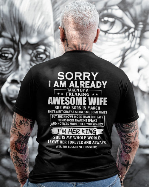Awesome wife March - Perfect gift for husband from wife - LUAN03 (SKU68-79-03)