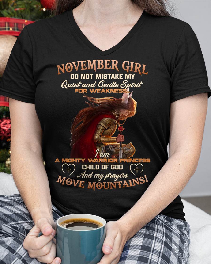 November Girl Child Of God T-Shirt - Christian Gift For Women - LUAN11 (SKU2606-181-11)