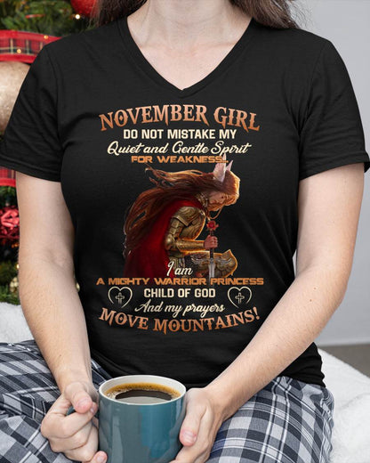 November Girl Child Of God T-Shirt - Christian Gift For Women - LUAN11 (SKU2606-181-11)