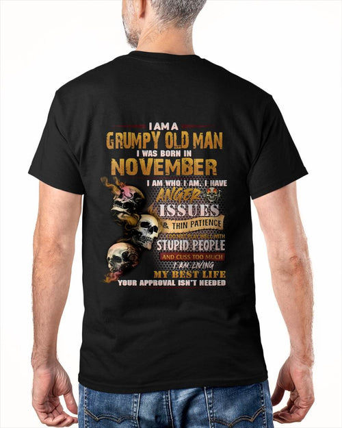 Grumpy Old Man - For Man Black T-Shirt - LUAN11 (SKU08-67-11)