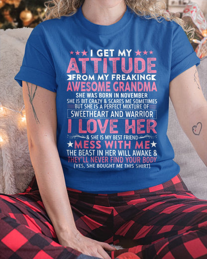 I GET MY ATTITUDE FROM MY GRANDMA NOVEMBER EDITION – FROM GRANDMA TO GRANDDAUGHTER NINA11 (SKU07-163-11)