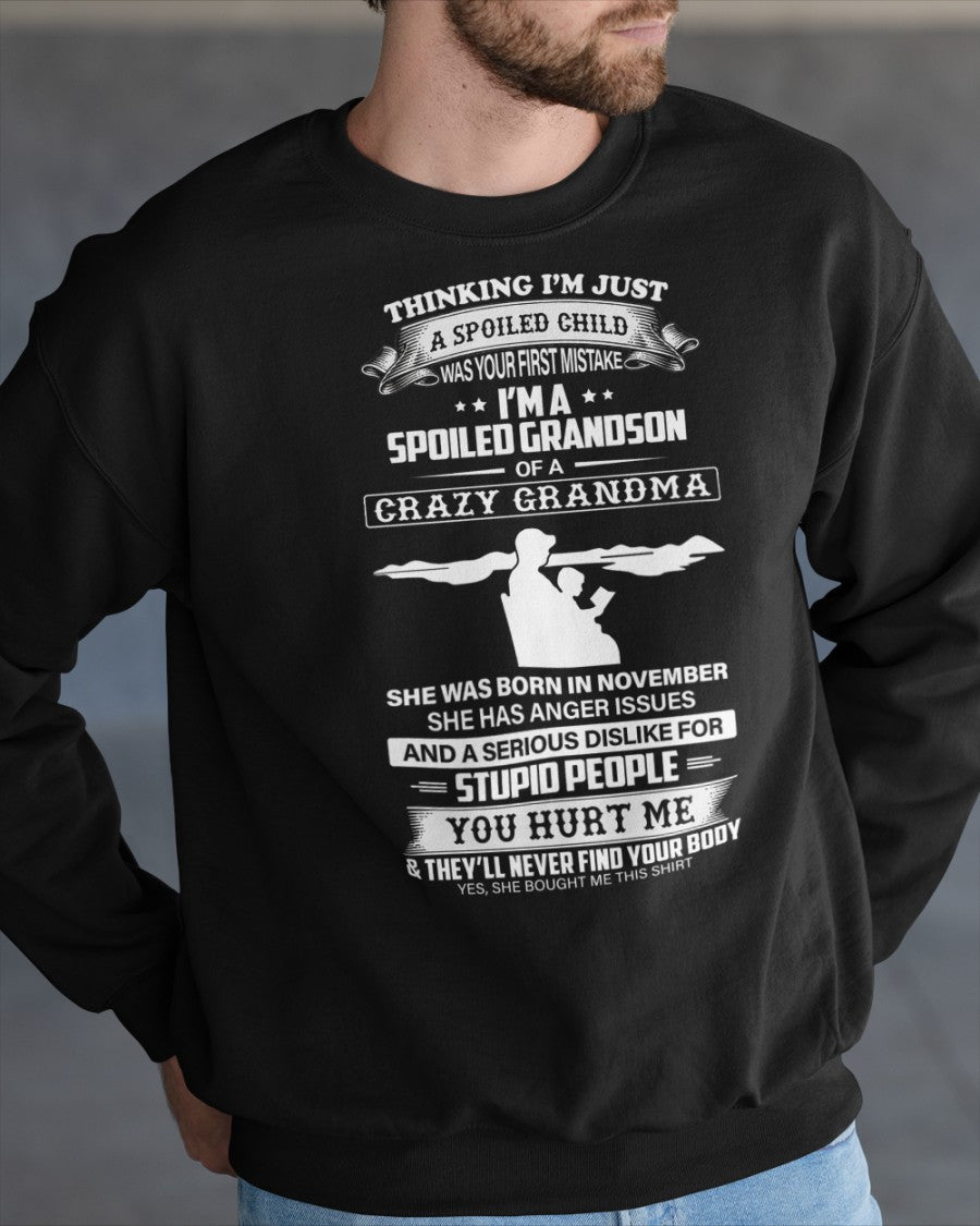 Spoiled by Grandma Shirt November Edition – From Grandma to Grandson NINA11 (SKU-GMS2-11)