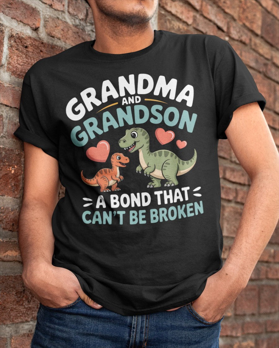 GRANDMA AND GRANDSON A BOND THAT CAN'T BE BROKEN DINOSAUR UNISEX T-SHIRT - NINA00 (SKU-GMS5)