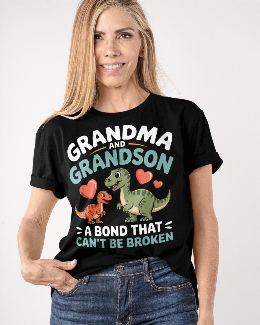 GRANDMA AND GRANDSON A BOND THAT CAN'T BE BROKEN DINOSAUR UNISEX T-SHIRT - LUAN00 (SKU-GMS5)