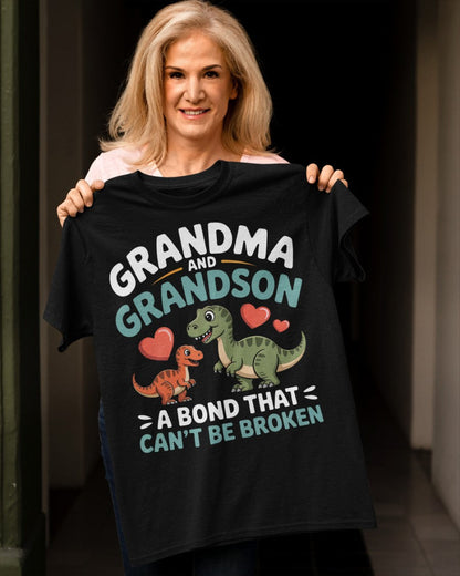 GRANDMA AND GRANDSON A BOND THAT CAN'T BE BROKEN DINOSAUR UNISEX T-SHIRT - NINA00 (SKU-GMS5)