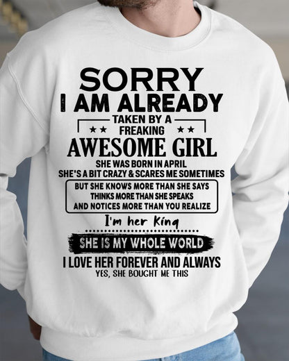 April - Awesome Girl born in April - Special gift for your boyfriend - From Wife LUAN04 (SKU.AT16)
