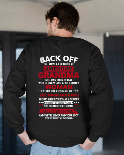 May - My Freaking Awesome Grandma T-Shirt – Funny Gift From Grandma- LUAN05 (SKU2606-373-05)