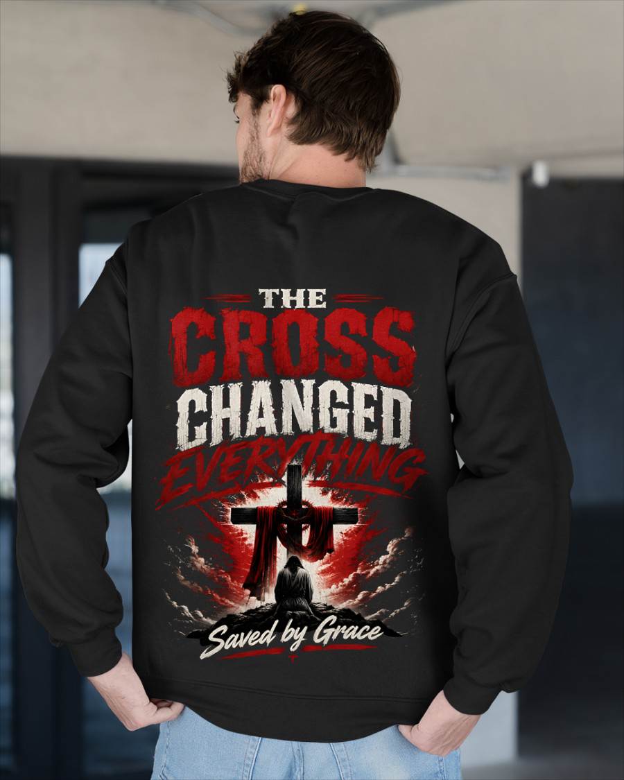 "THE CROSS CHANGED EVERYTHING" – SAVE BY GRACE – T-SHIRT FOR MEN – LUAN00 (SKU2608-78)