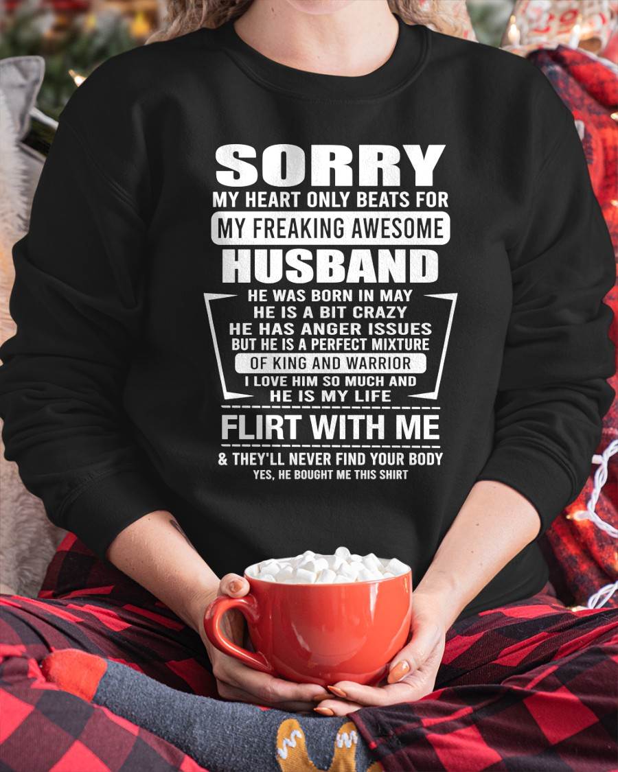 May - My Freaking Awesome Husband T-Shirt – Funny Gift From Husband - LUAN05 (SKU2606-344-05)