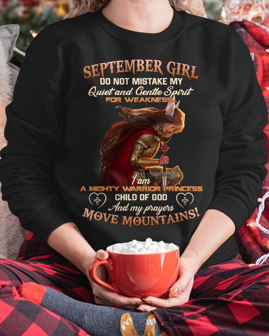 September Girl Child Of God T-Shirt - Christian Gift For Women - LUAN09 (SKU2606-181-09)