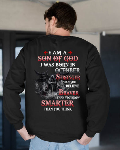 October Son Of God T-Shirt For Men – Stronger Than You Believe - LUAN10 (SKU2606-393-10)